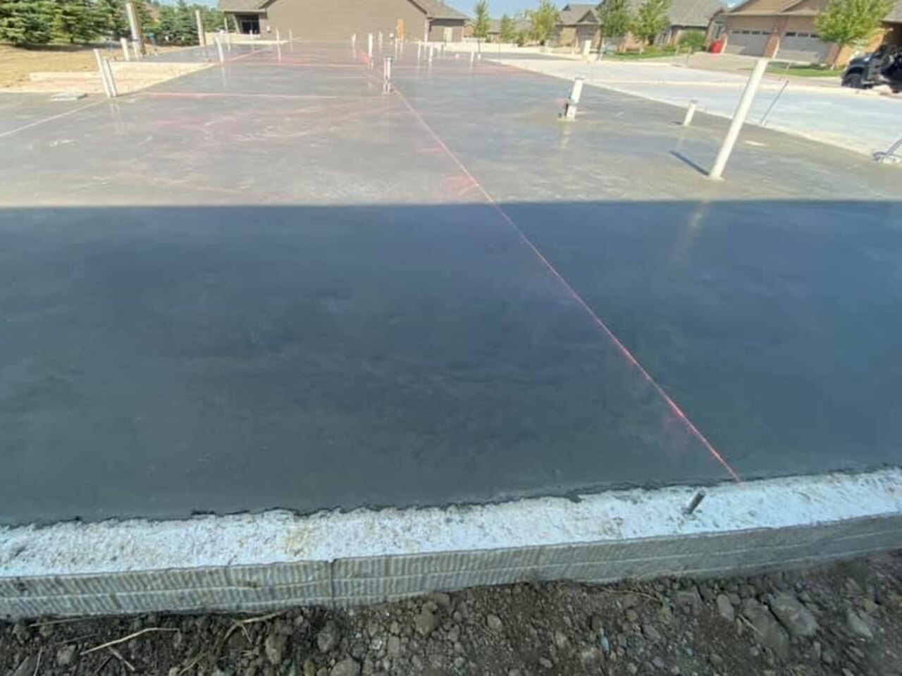 The same lot poured and floated to a smooth finished slab