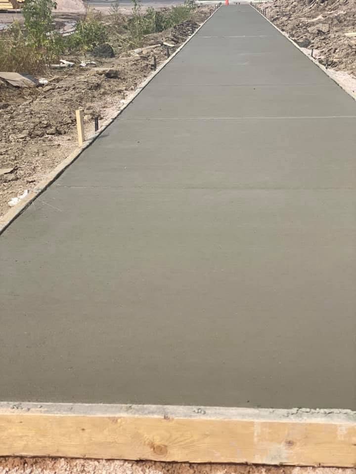 The same walkway floated and finished to a smooth, even surface
